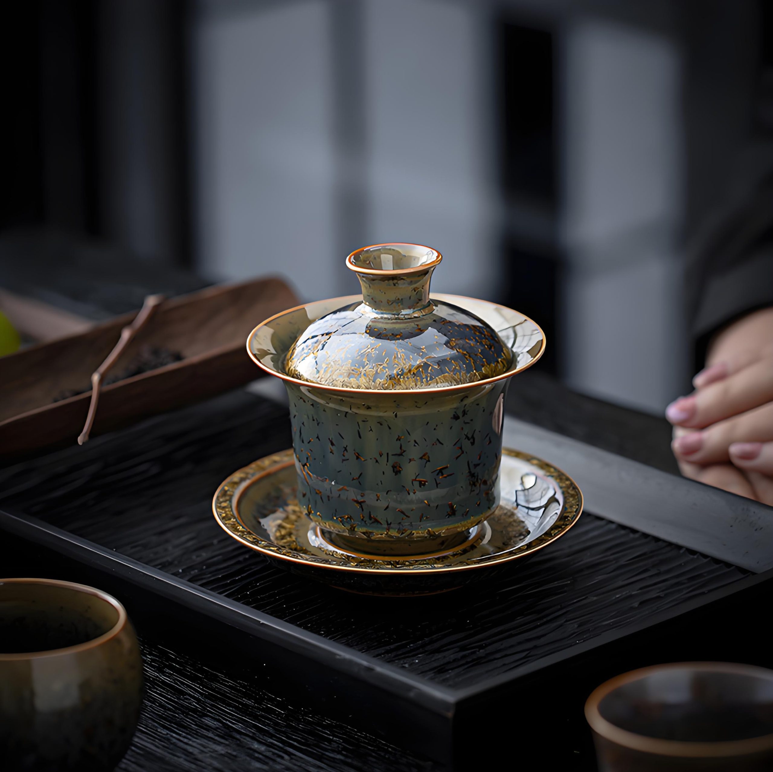 Golden Jade Crystalline Porcelain Gaiwan (175ml) - Image 3