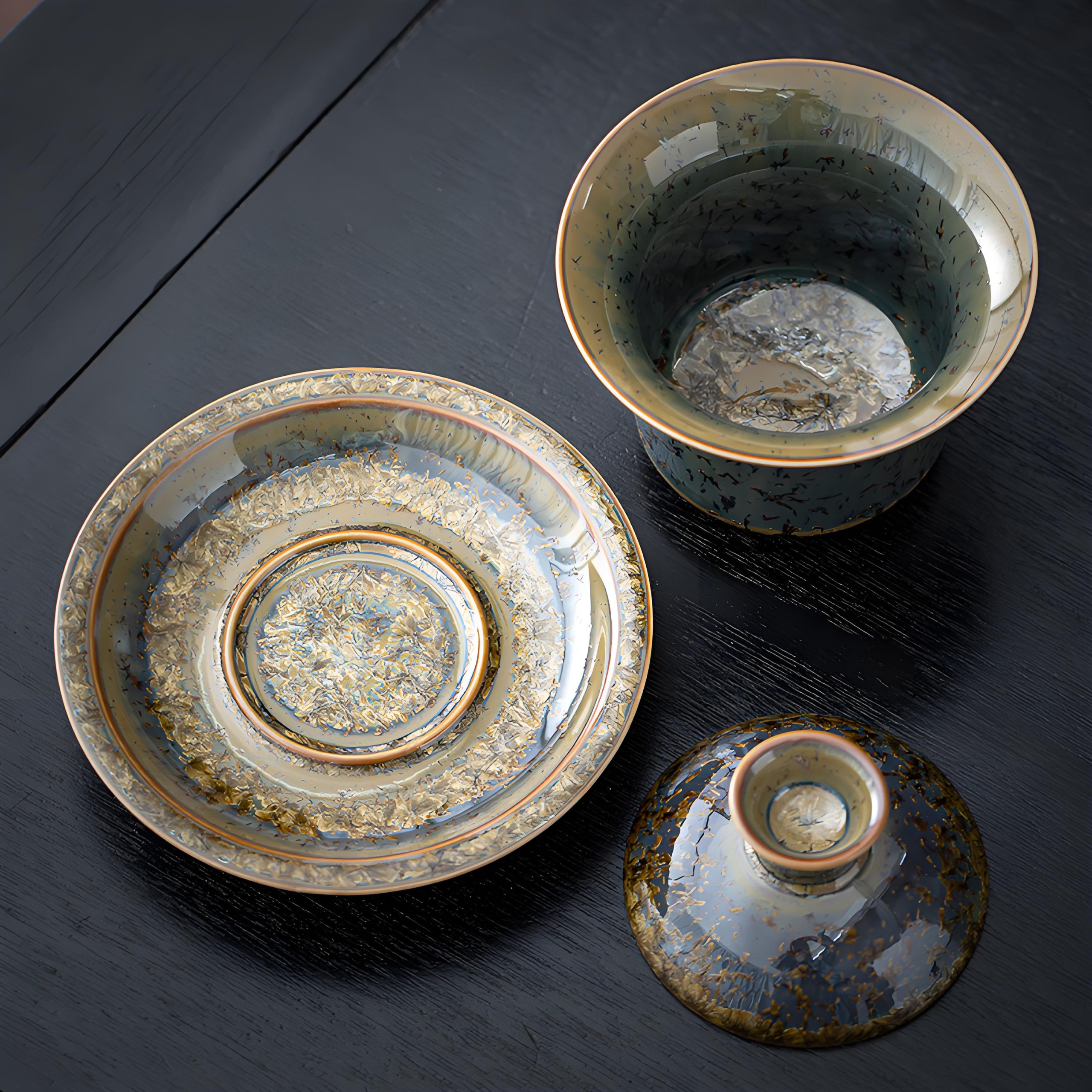 Golden Jade Crystalline Porcelain Gaiwan (175ml) - Image 10