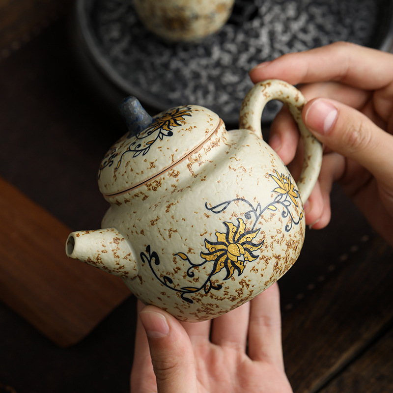 Iron-Rust Glaze Porcelain Teapot (240ml) - Image 2