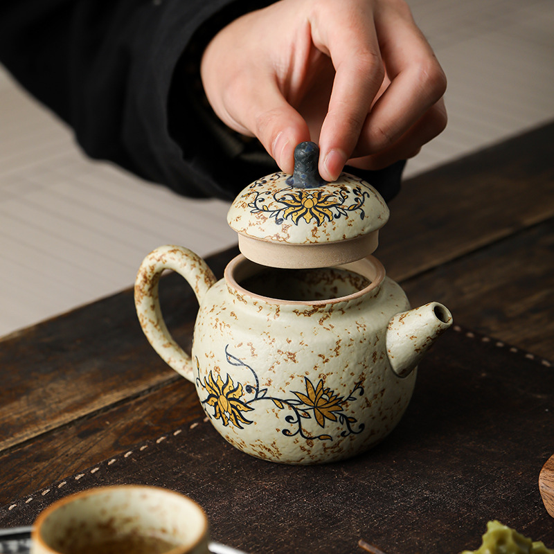 Iron-Rust Glaze Porcelain Teapot (240ml) - Image 3