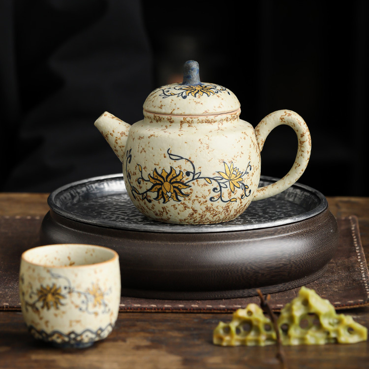 Iron-Rust Glaze Porcelain Teapot (240ml) - Image 6