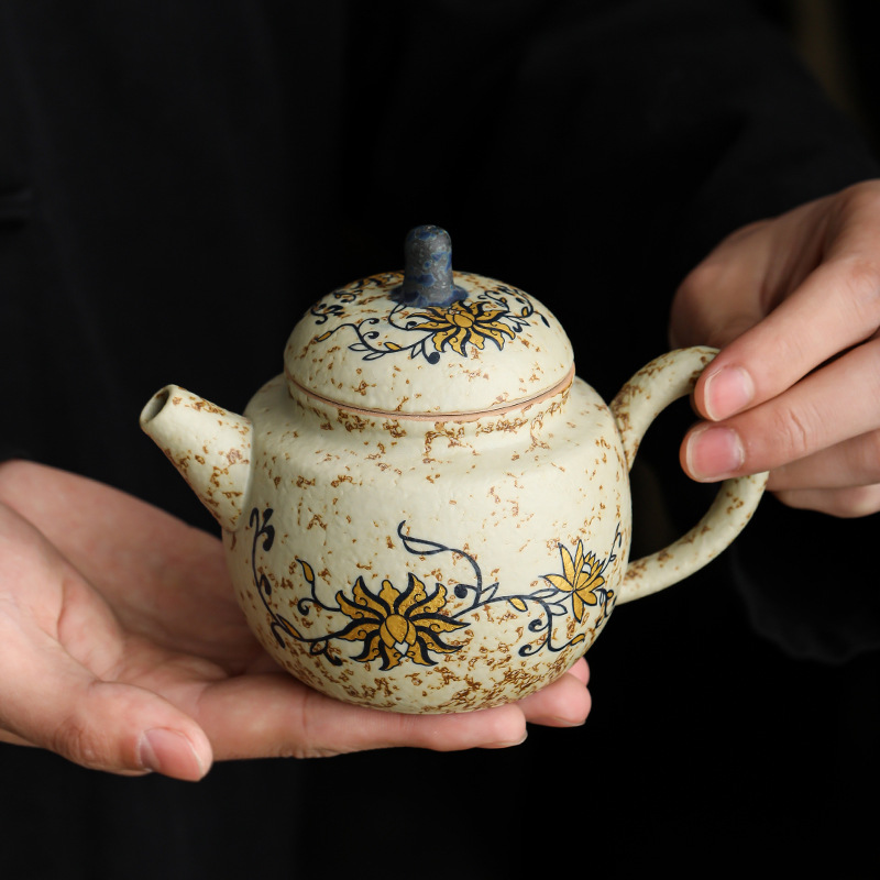 Iron-Rust Glaze Porcelain Teapot (240ml) - Image 7
