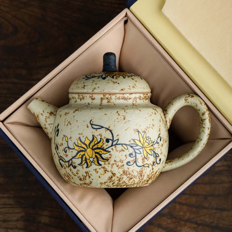 Iron-Rust Glaze Porcelain Teapot (240ml) - Image 10