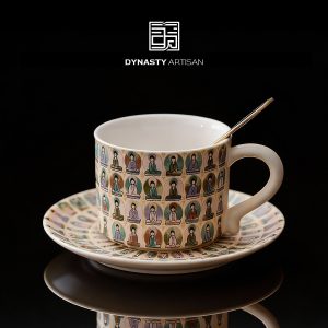 Dunhuang Thousand-Buddha Porcelain Coffee Cup (180ml)