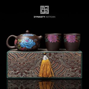 Peony Xishi Zisha Clay Tea Set