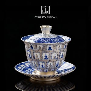 Gilded Silver Dunhuang Porcelain Gaiwan (150ml)