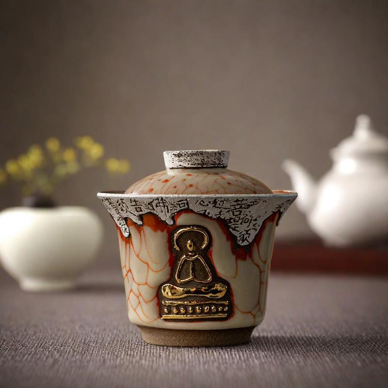 Hand-Gilded Formless Buddha Gaiwan (150ml) - Image 4