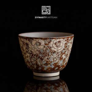 Gilded Silver Floral Porcelain Tea Cup (100ml)