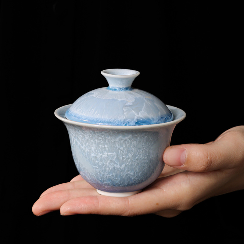 Ice Crystal Glaze Porcelain Gaiwan (100ml) - Image 4