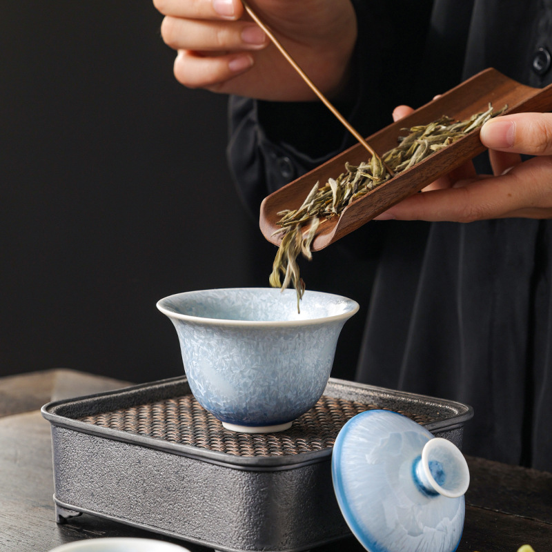 Ice Crystal Glaze Porcelain Gaiwan (100ml) - Image 6