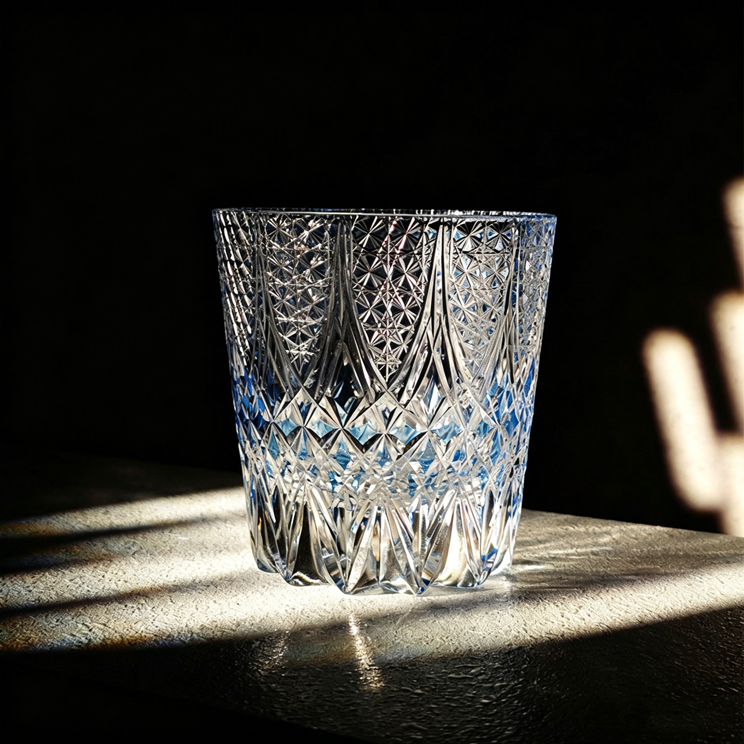 Collectible hand-carved star design Edo Kiriko barware