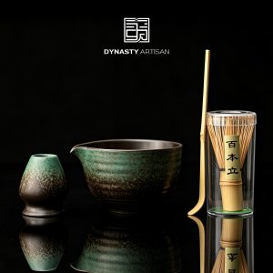Kiln Green Matcha Bowl Set 01 Dynasty Artisan