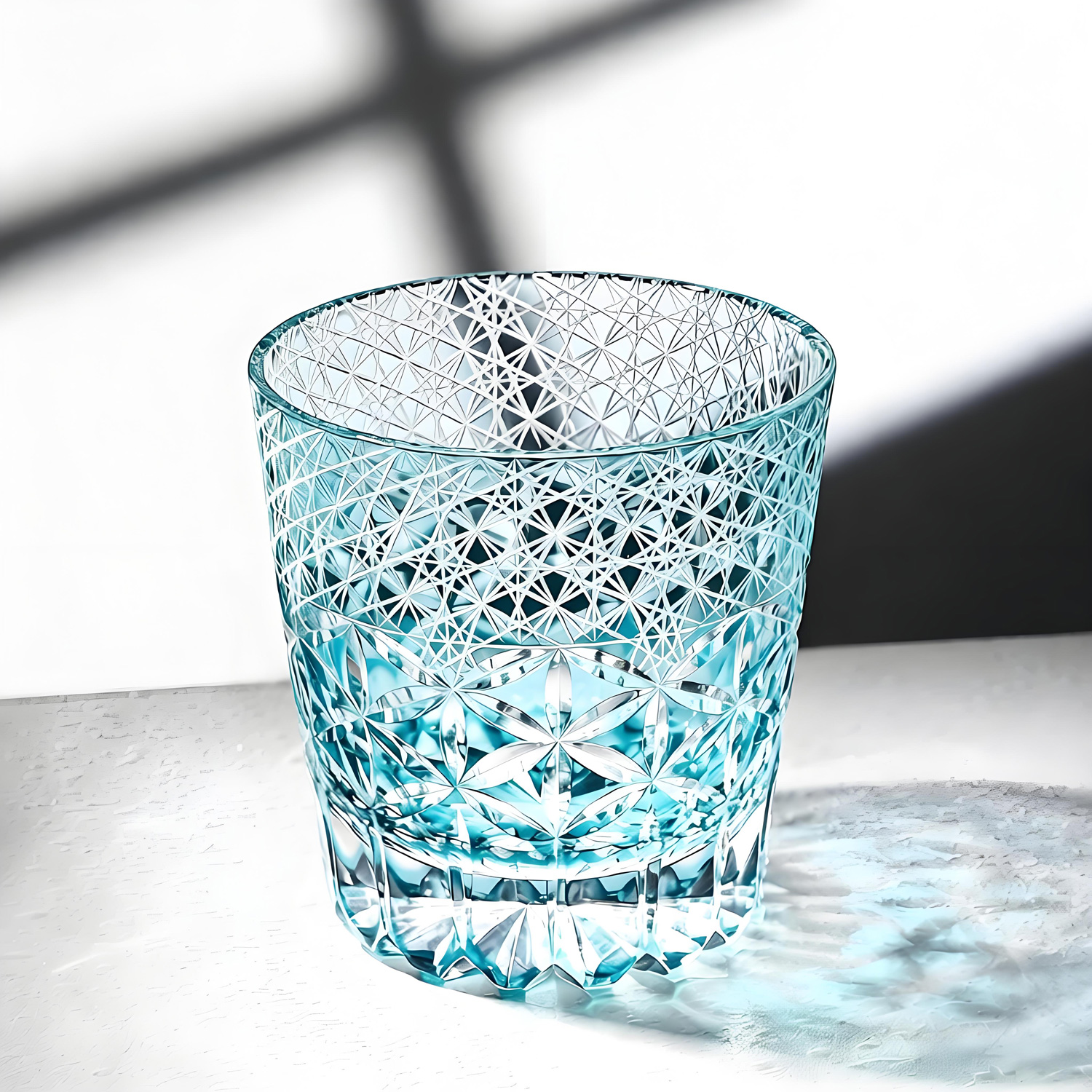 Collectible dream pattern hand-carved Edo Kiriko crystal barware