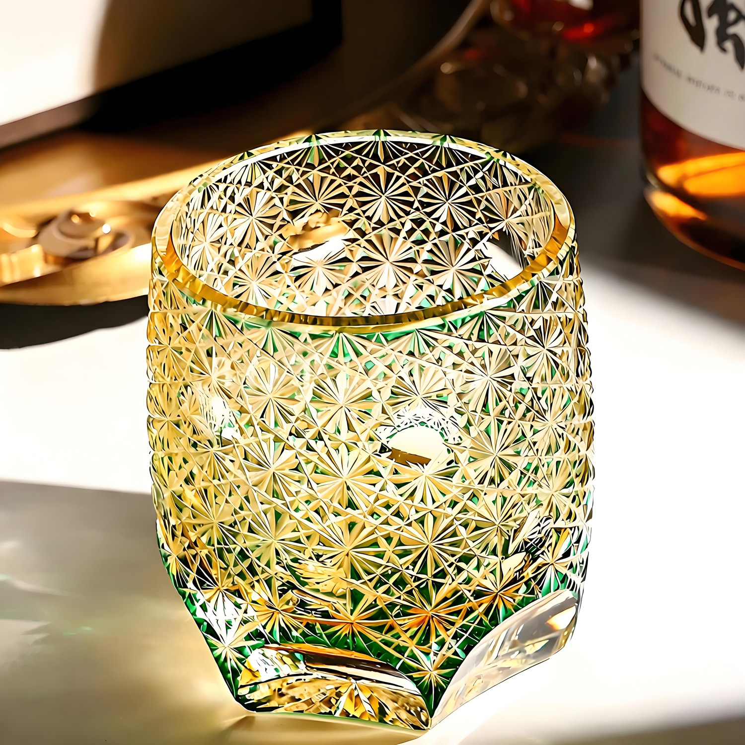 Weighted Lamara clear crystal rocks glass for luxury home bar decor