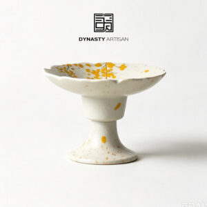 Dynasty Artisan rapeseed ceramic incense burner with hand-painted yellow flower details