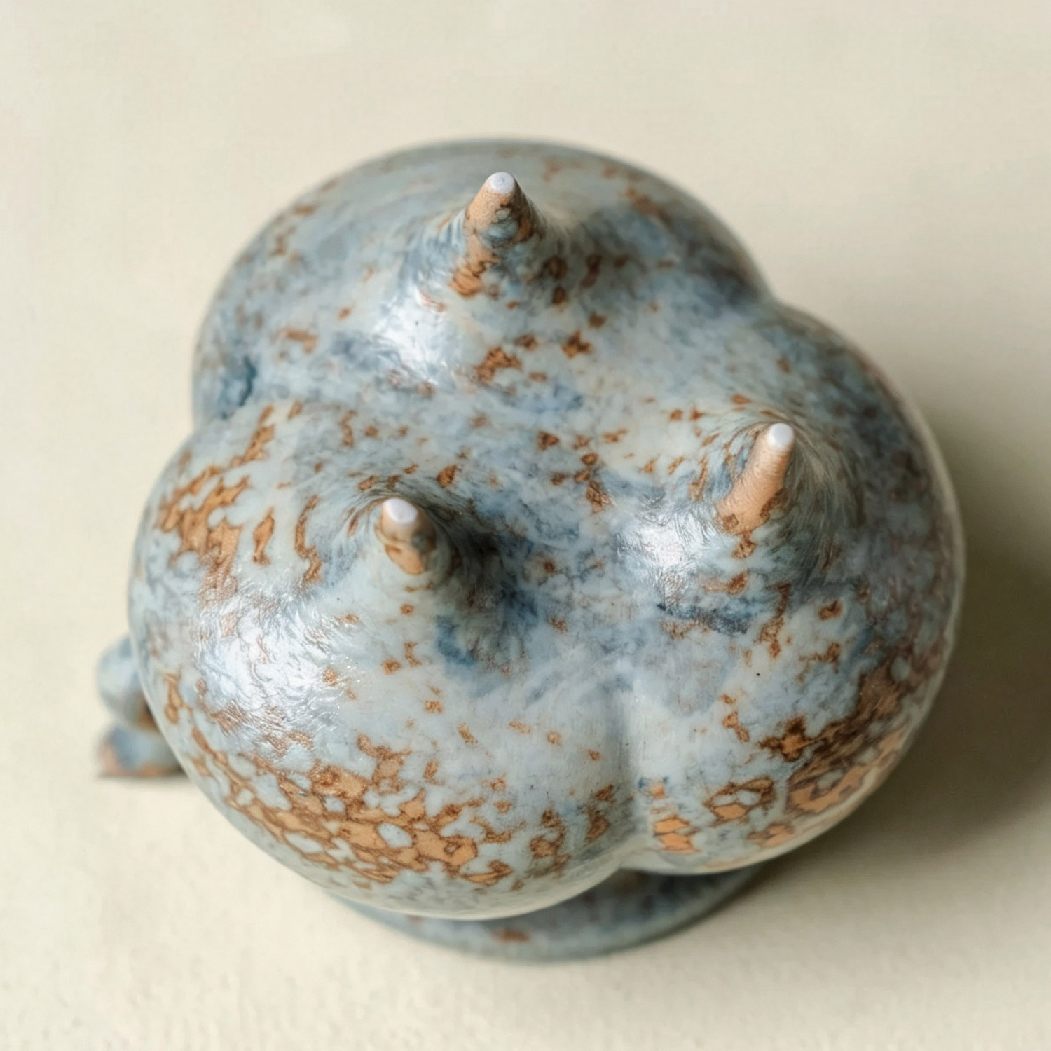 Hand‑thrown weathered glaze mini ceramic incense censer for stick incense