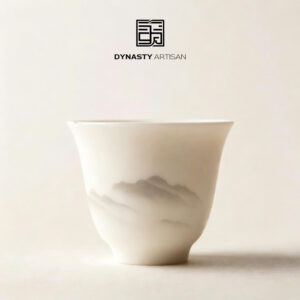 Landscape porcelain tea cup by Dynasty Artisan