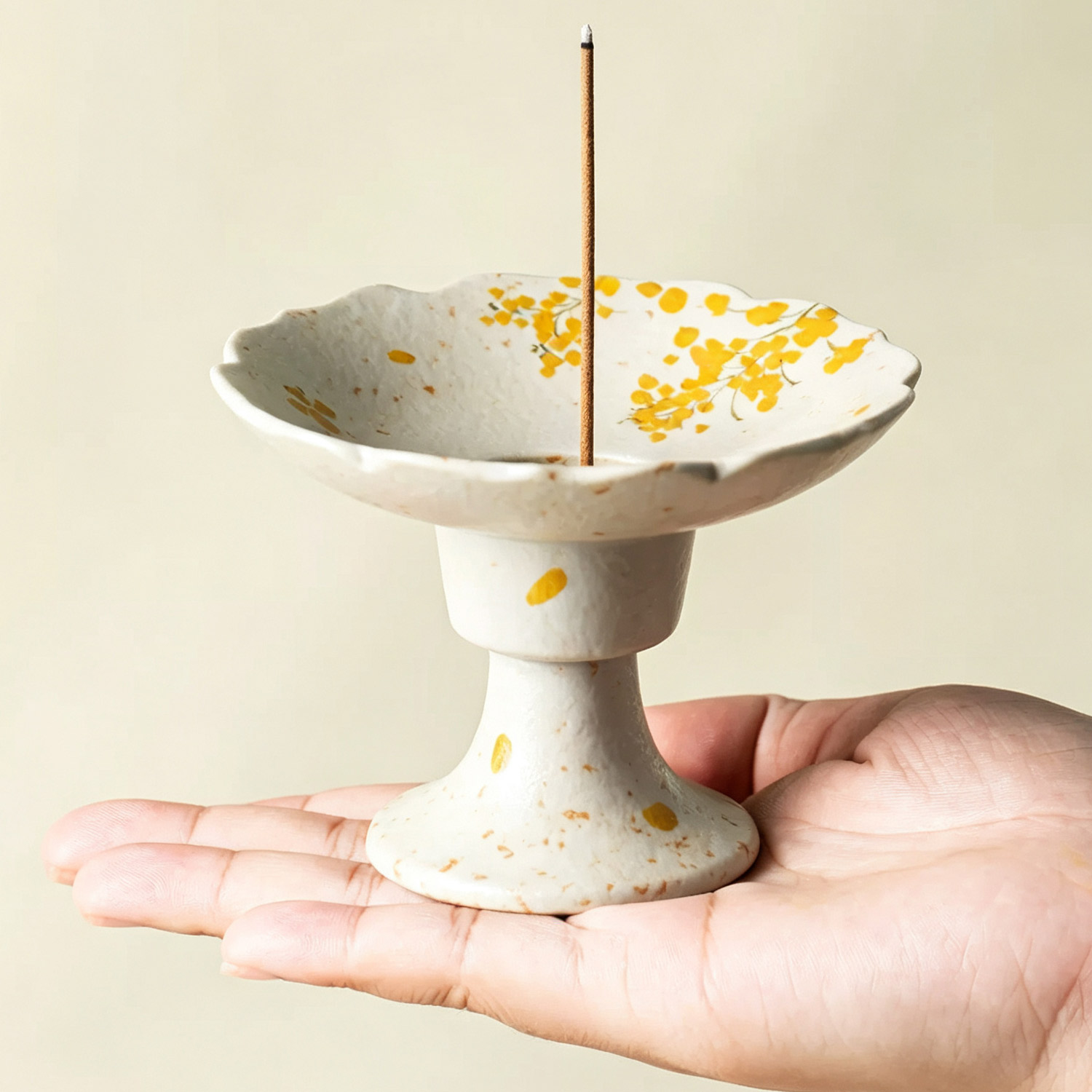 Practical rapeseed ceramic incense burner for stick incense and desktop decor