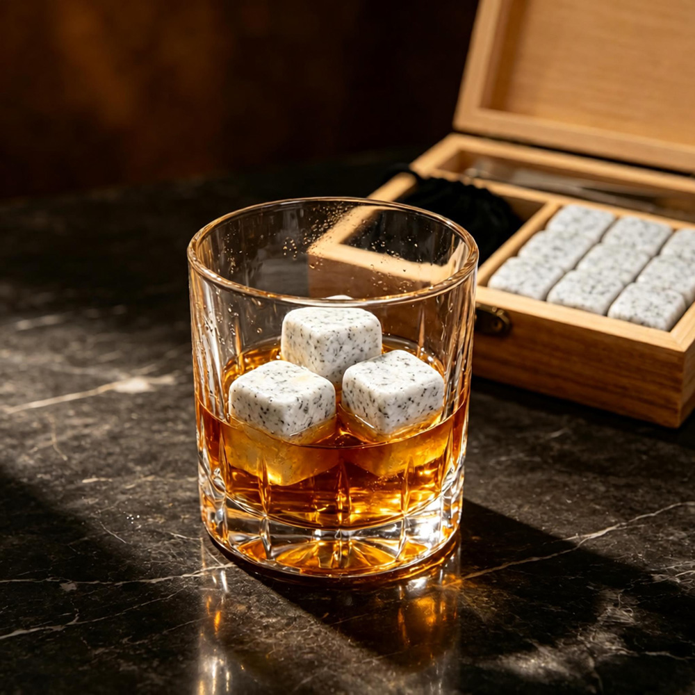 White granite drink chilling stones for home bar decoration and use